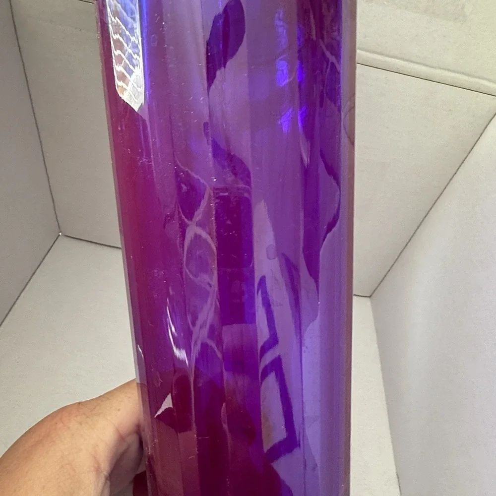 STARBUCKS‎ 24oz 2021 PURPLE KALEIDOSCOPE ACRYLIC COLD CUP TUMBLER + STRAW